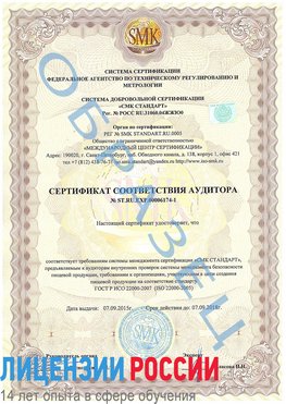 Образец сертификата соответствия аудитора №ST.RU.EXP.00006174-1 Всеволожск Сертификат ISO 22000